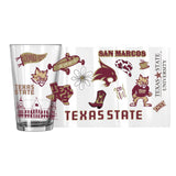 Texas State 16oz Native Pint Glass - Logo Brands - Flyclothing LLC