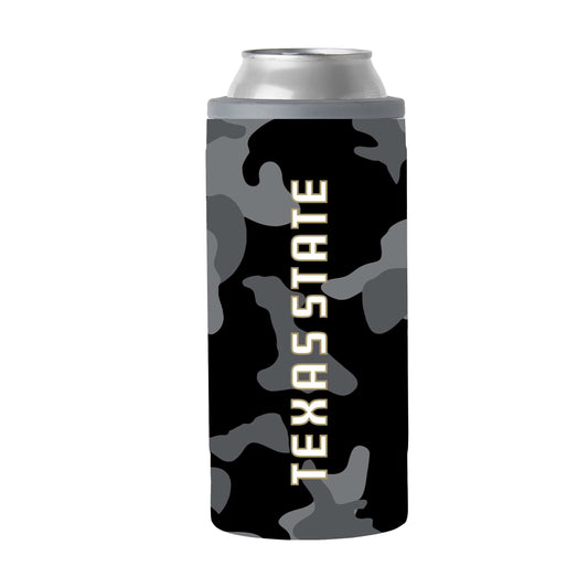 TX State Black Camo 12oz Slim Can Coolie - Logo Brands - Flyclothing LLC