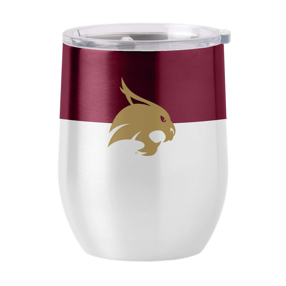 TX State Colorblock 16oz Stainless Curved Beverage - Logo Brands - Flyclothing LLC