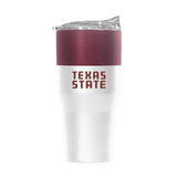 TX State 30oz Colorblock White Powder Coat Tumbler - Logo Brands - Flyclothing LLC
