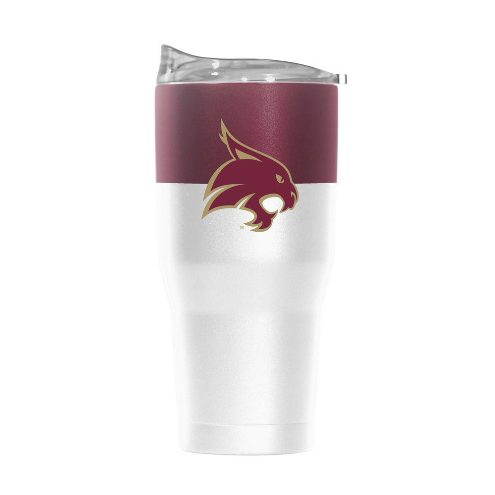 TX State 30oz Colorblock White Powder Coat Tumbler - Logo Brands - Flyclothing LLC