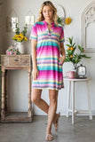 Heimish Full Size Striped Short Sleeve Mini Tee Dress Plus Size - Trendsi - Flyclothing LLC