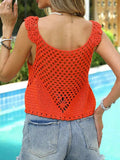 Tassel Openwork Sleeveless Knit Cover Up - Trendsi - Flyclothing LLC