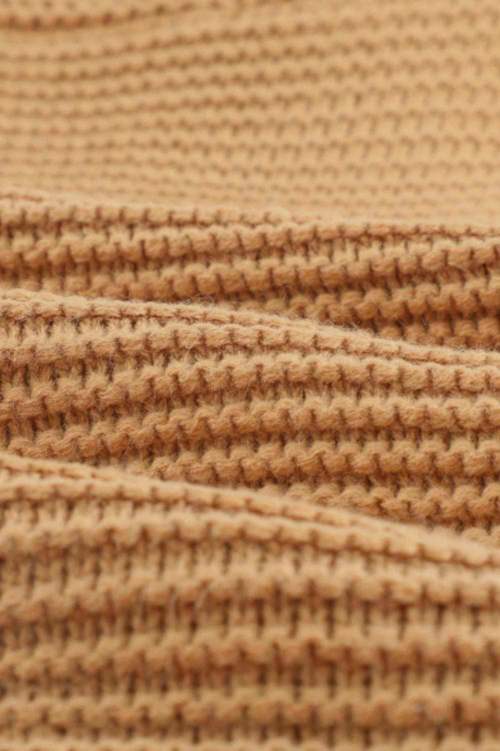 Side Slit Turtleneck Long Sleeve Sweater - Trendsi - Flyclothing LLC