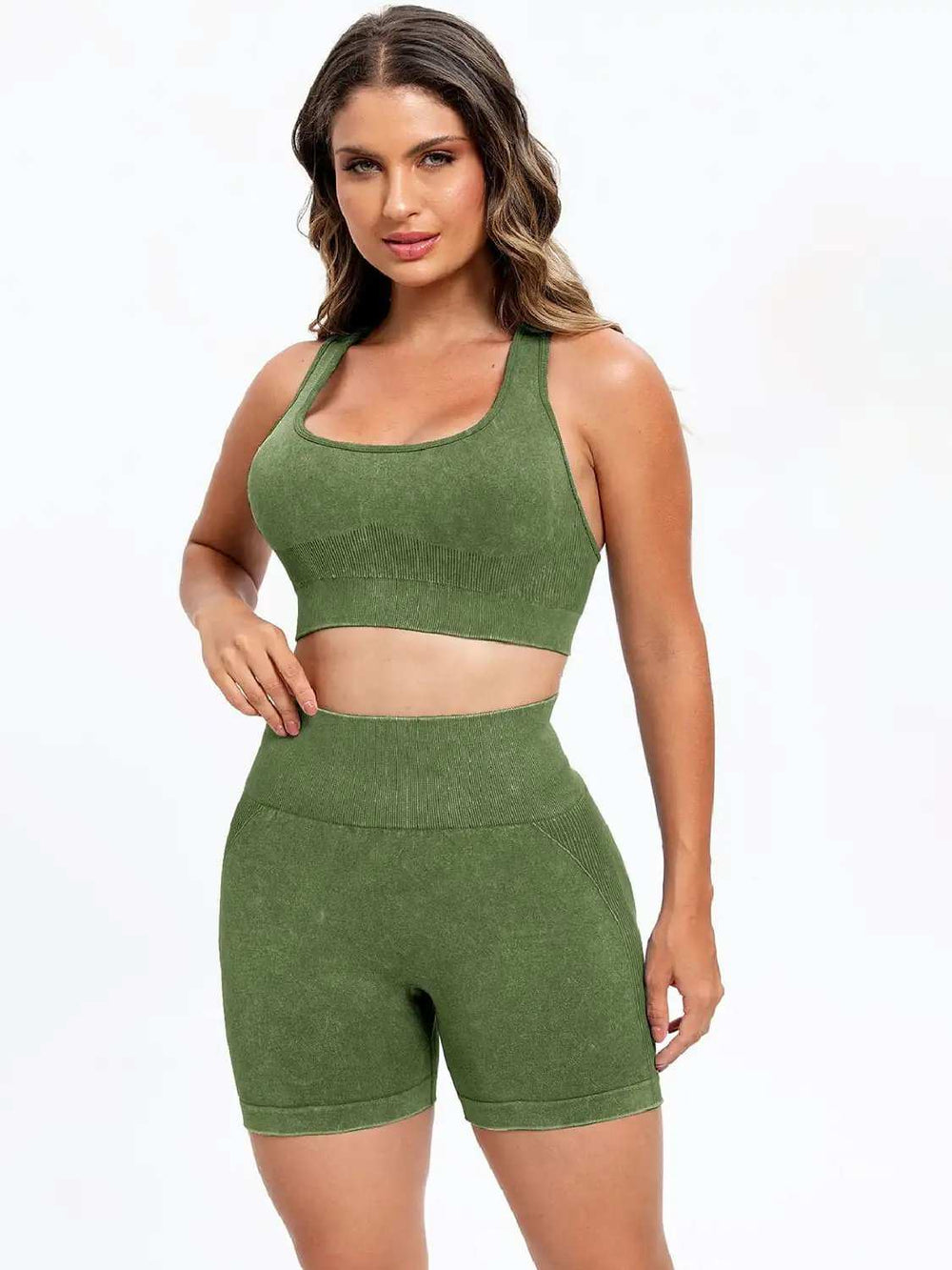 Scoop Neck Wide Strap Top and Shorts Active Set - Trendsi - Flyclothing LLC
