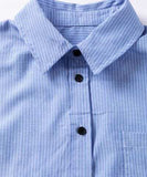 Striped Collared Neck Long Sleeve Shirt - Trendsi - Flyclothing LLC