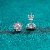 925 Sterling Silver Moissanite Zircon Stud Earrings - Trendsi - Flyclothing LLC