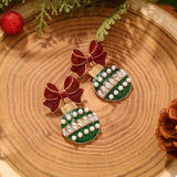 Bowknot Christmas Drop Earrings - Trendsi - Flyclothing LLC