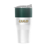 UAB 30oz Colorblock White Powder Coat Tumbler - Logo Brands - Flyclothing LLC