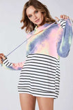 BiBi Tie Dye French Terry Cowl Neck Top - Trendsi - Flyclothing LLC