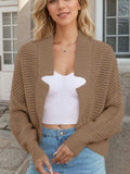 Openwork Open Front Long Sleeve Cardigan - Trendsi - Flyclothing LLC