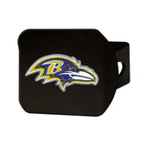Baltimore Ravens Black Metal Hitch Cover - 3D Color Emblem - Baltimore Ravens - Flyclothing LLC