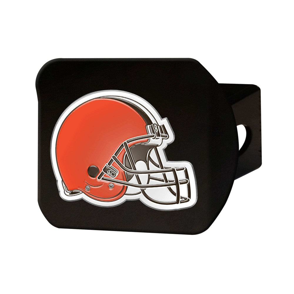 Cleveland Browns Black Metal Hitch Cover - 3D Color Emblem - Cleveland Browns - Flyclothing LLC