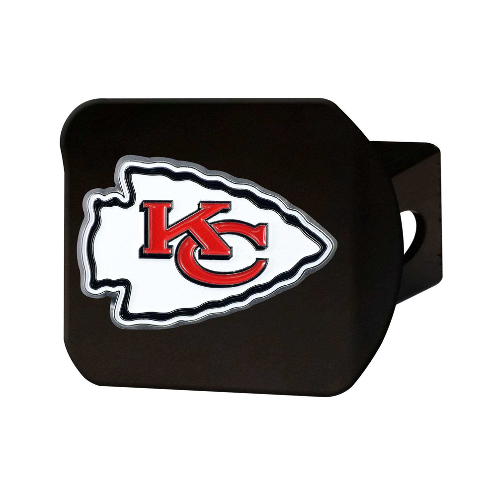 Kansas City Chiefs Black Metal Hitch Cover - 3D Color Emblem - Kansas City Chiefs - Flyclothing LLC