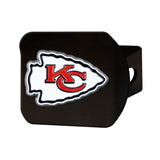 Kansas City Chiefs Black Metal Hitch Cover - 3D Color Emblem - Kansas City Chiefs - Flyclothing LLC