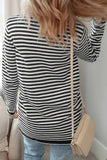 Striped Open Front Long Sleeve Cardigan - Trendsi - Flyclothing LLC