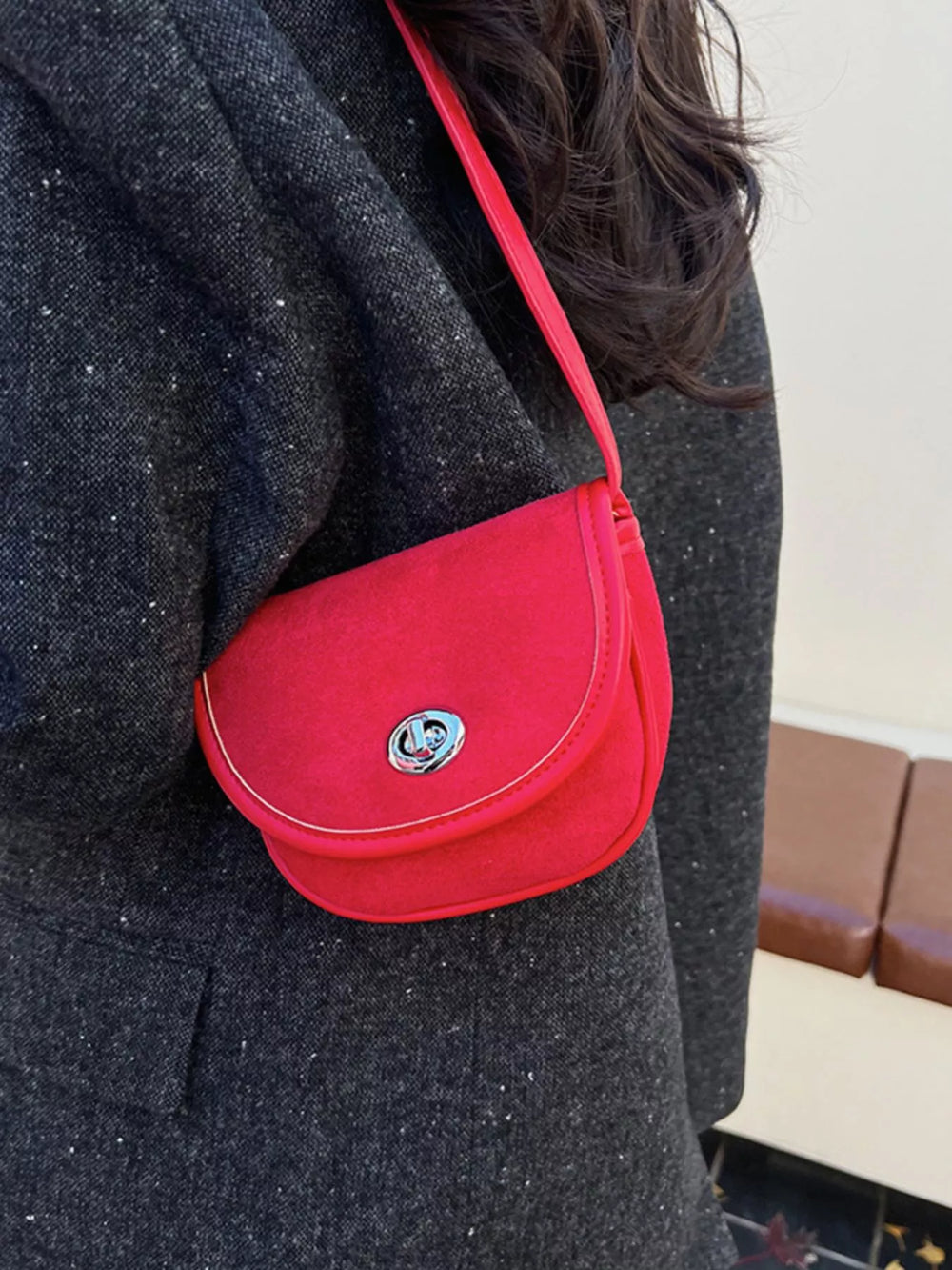 Suede Flap Crossbody Bag - Trendsi - Flyclothing LLC