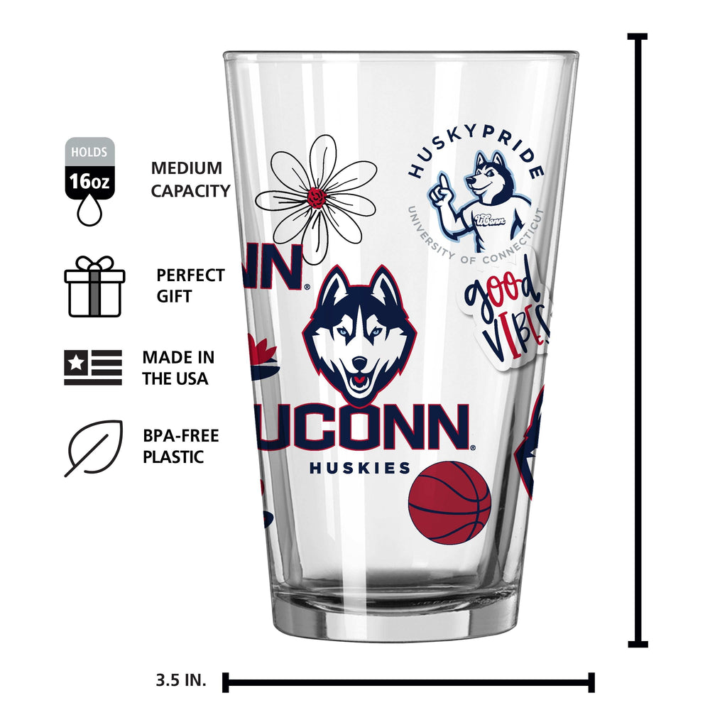 UConn 16oz Native Pint Glass - Logo Brands - Flyclothing LLC