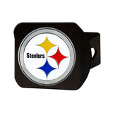 Pittsburgh Steelers Black Metal Hitch Cover - 3D Color Emblem - Pittsburgh Steelers - Flyclothing LLC