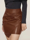 Ruched Mini Skirt with Zipper - Trendsi - Flyclothing LLC