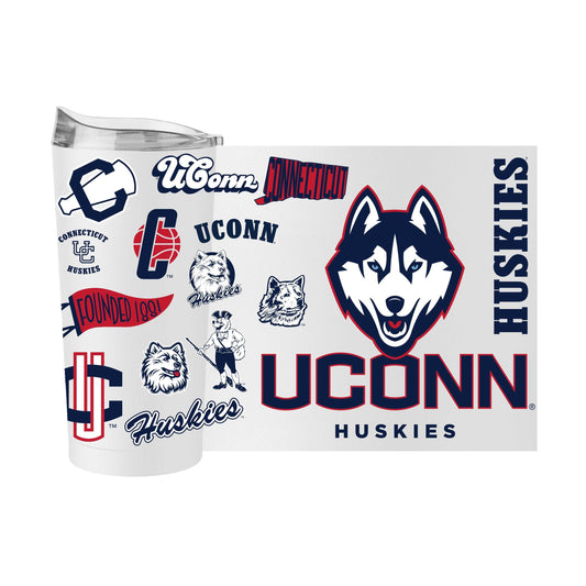 University of Connecticut Vintage History of Husky 20oz Powder Coat Tumbler - Logo Brands - Flyclothing LLC