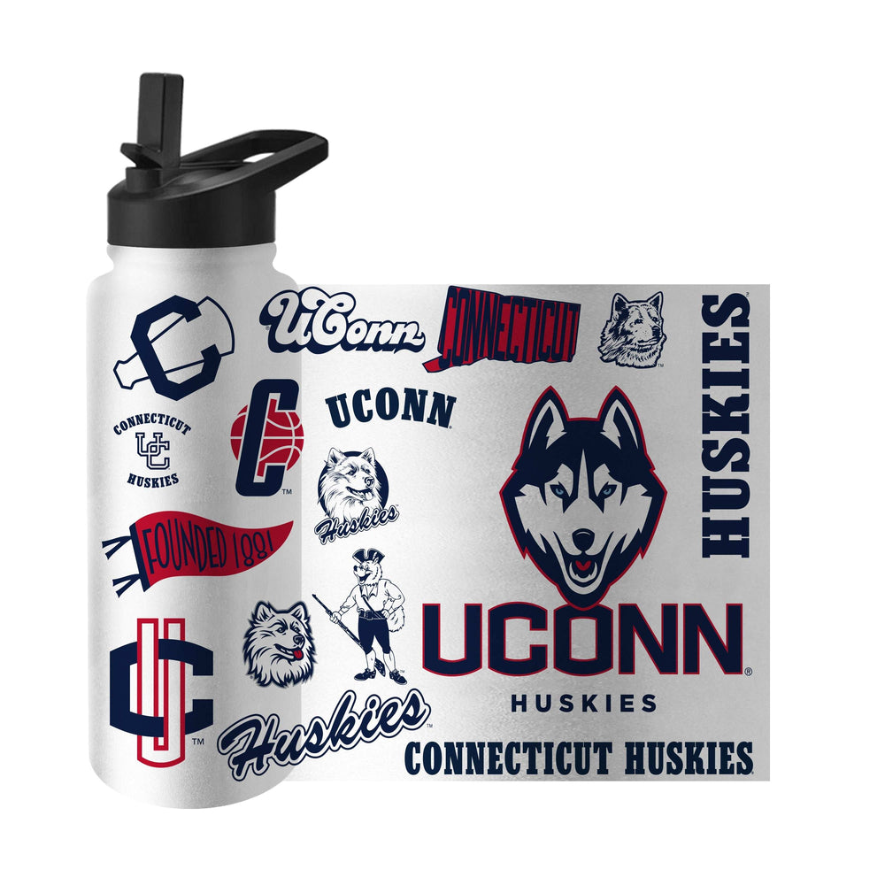University of Connecticut Vintage History of Husky 34oz Quencher Bottle - Logo Brands - Flyclothing LLC