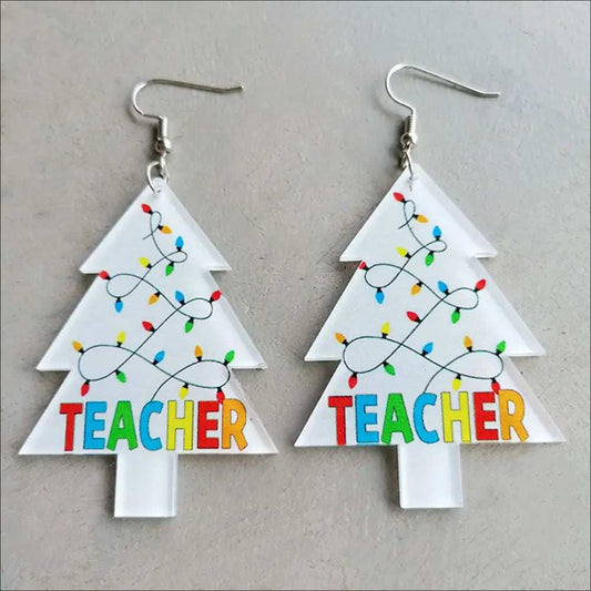 Christmas Themed Acrylic Dangle Earrings - Trendsi - Flyclothing LLC