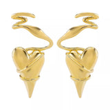 Heart-Shaped Twisted Wire Earrings - Trendsi - Flyclothing LLC