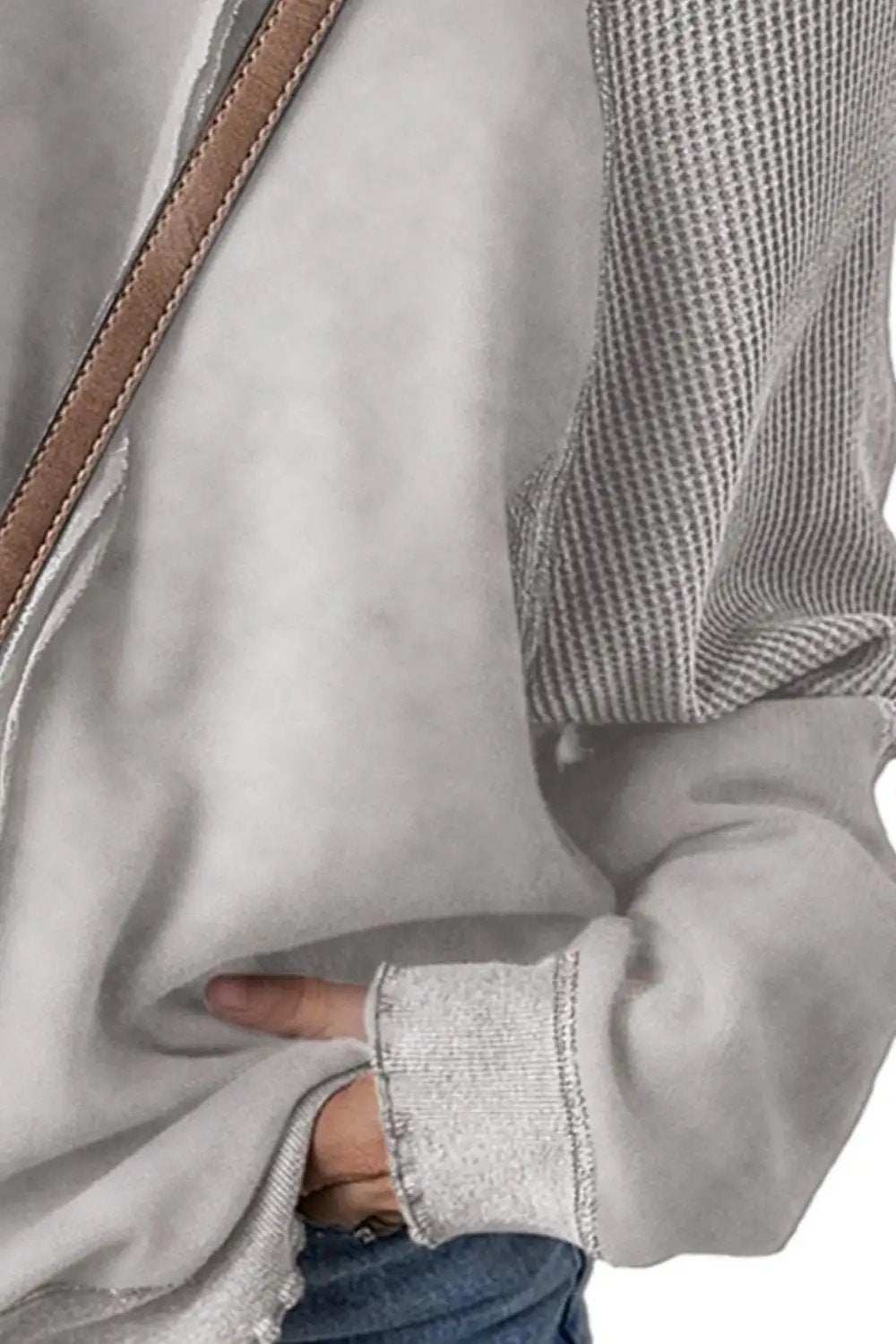 Exposed Seam Long Sleeve Sweatshirt - Trendsi - Flyclothing LLC