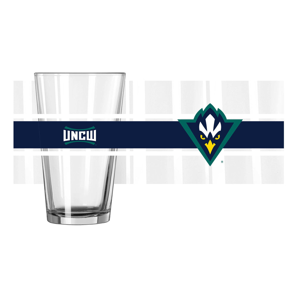 UNC Wilmington 16oz Stripe Pint Glass - Logo Brands - Flyclothing LLC