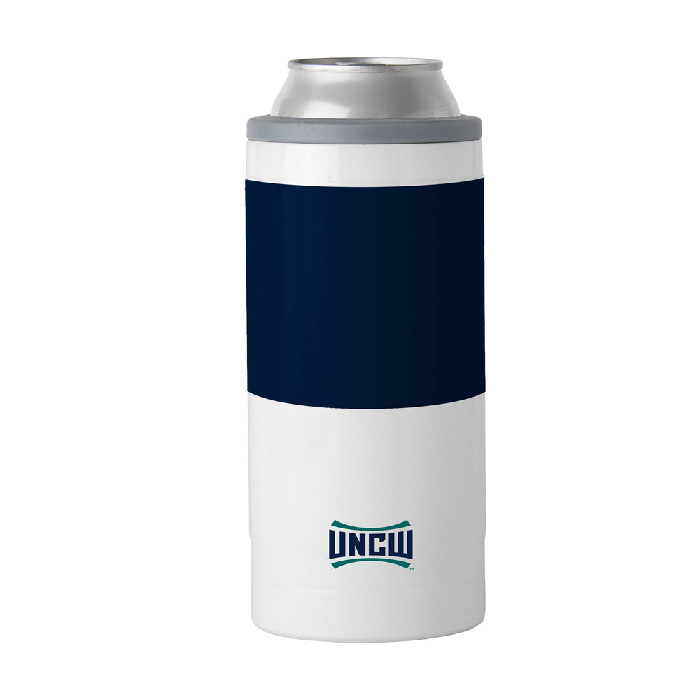 UNC Wilmington 12oz Colorblock Slim Can Coolie - Logo Brands - Flyclothing LLC