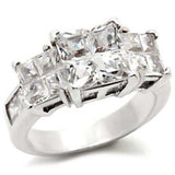 22725 - High-Polished 925 Sterling Silver Ring with AAA Grade CZ in Clear - Alamode - Flyclothing LLC