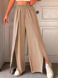 Slit Wide Leg Pants - Trendsi - Flyclothing LLC