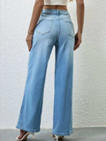 High Rise Wide Leg Jeans - Trendsi - Flyclothing LLC