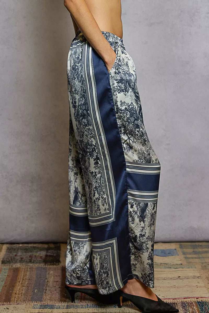 POL Floral Printed Woven Wide Leg Drawstring Pants - Trendsi - Flyclothing LLC