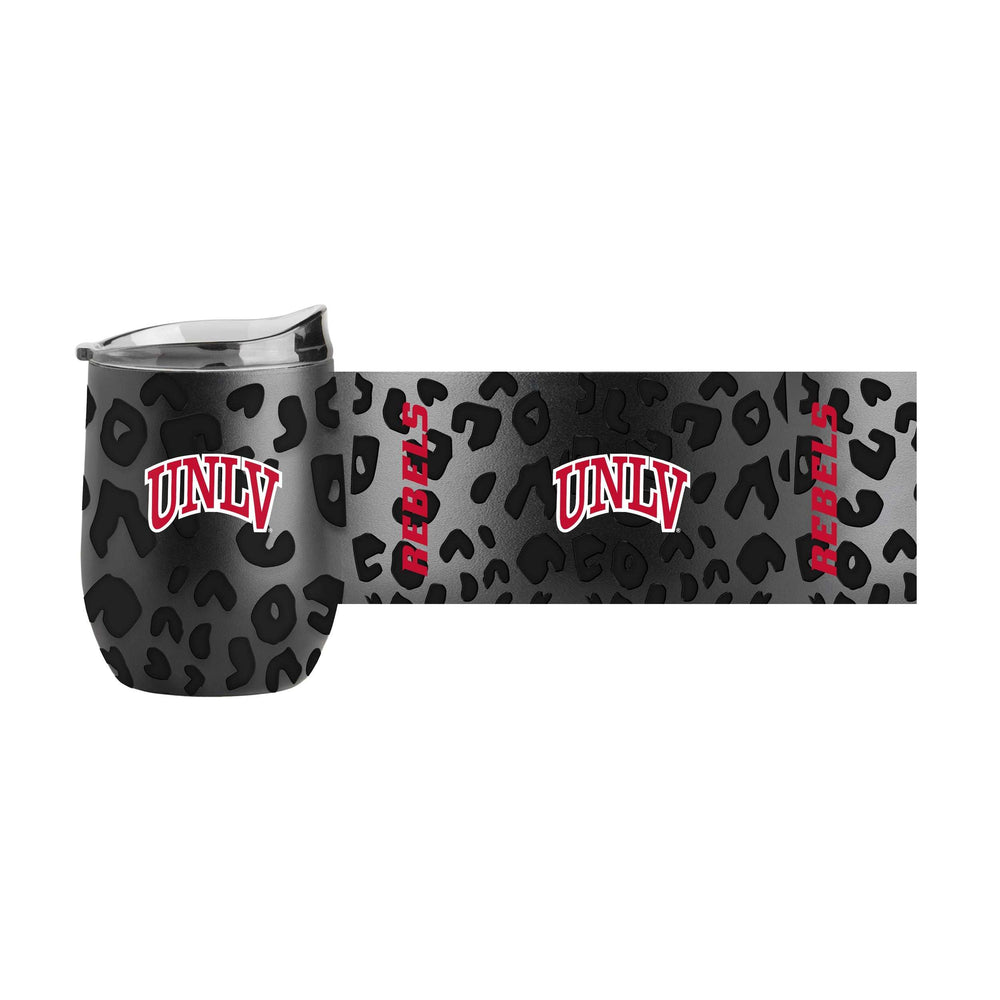 UNLV Leopard 16oz Black Powdercoat Curved Beverage - Logo Brands - Flyclothing LLC