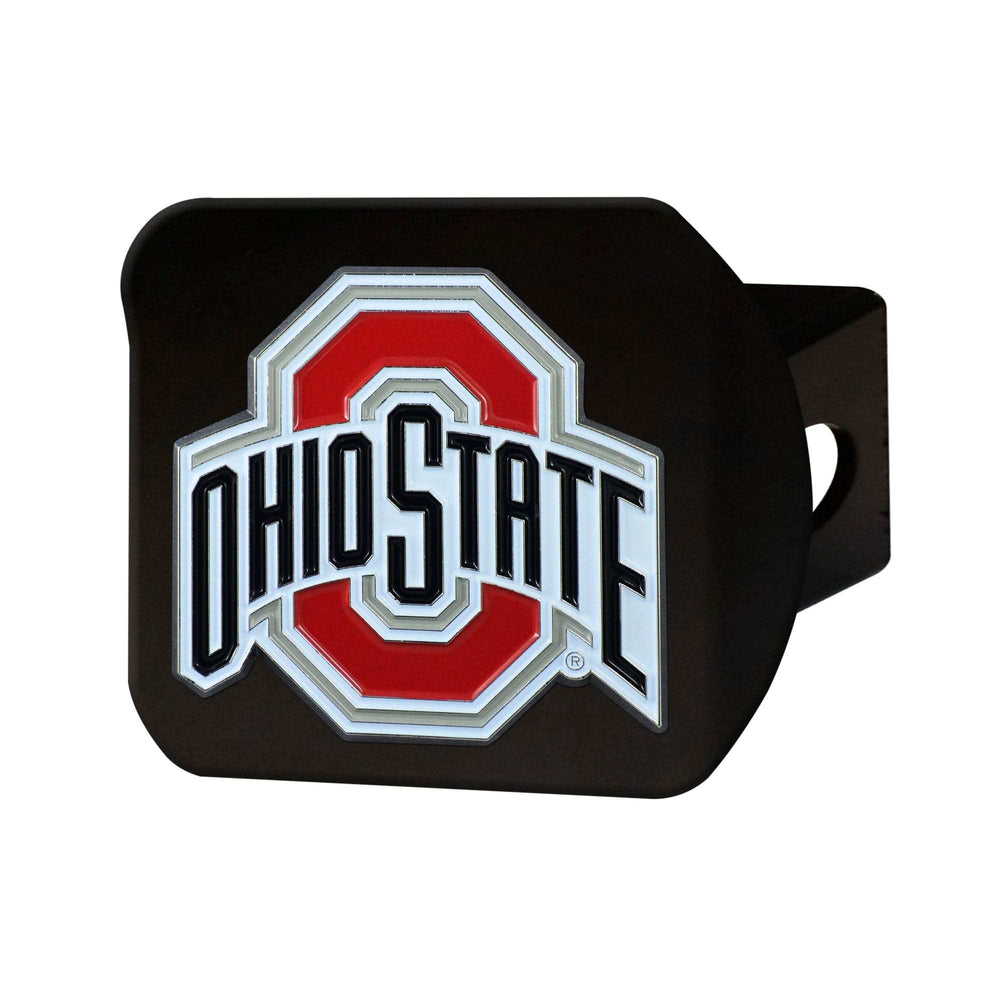 Ohio State Buckeyes Black Metal Hitch Cover - 3D Color Emblem - Ohio State Buckeyes - Flyclothing LLC
