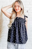 And The Why Daisy Polka Dot Print Ruffle Tank Top - Trendsi - Flyclothing LLC