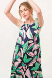 And The Why Botanical Printed Halterneck Tiered Maxi Dress - Trendsi - Flyclothing LLC