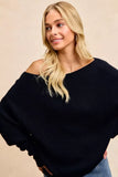 BiBi Waffle Knit Off Shoulder Top - Trendsi - Flyclothing LLC