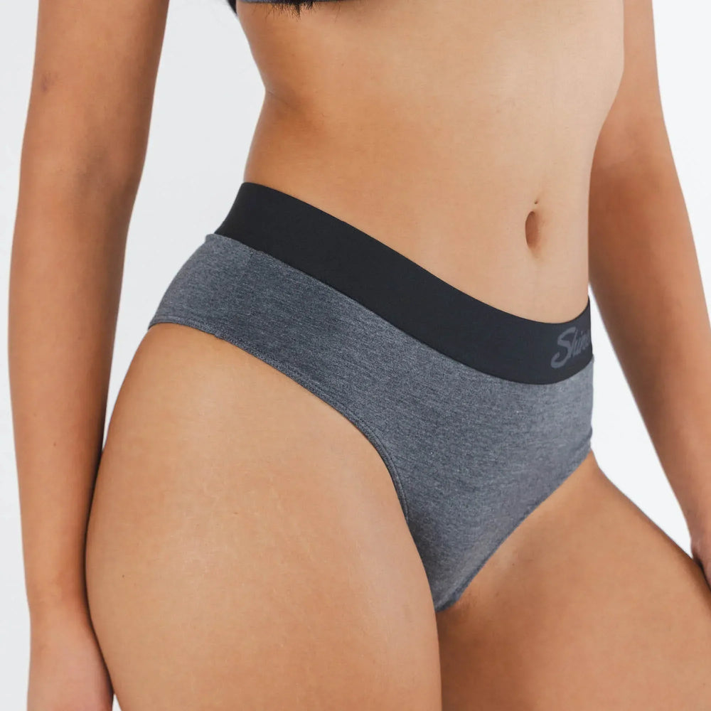 The Basalt | Heather Charcoal Cheeky Underwear with Waistband - Shinesty - Flyclothing LLC
