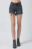 RISEN Raw Hem Denim Shorts with Pockets - Trendsi - Flyclothing LLC