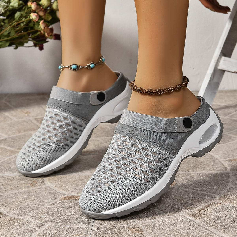 Breathable Mesh Round Toe Sneakers - Trendsi - Flyclothing LLC