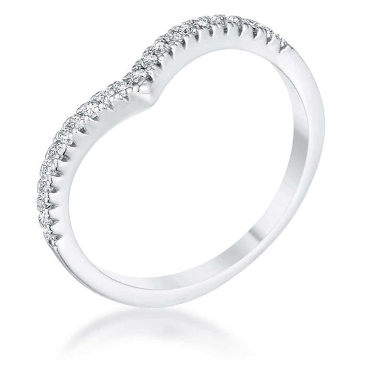 .22Ct Rhodium Chevron Ring with CZ - JGI - Flyclothing LLC