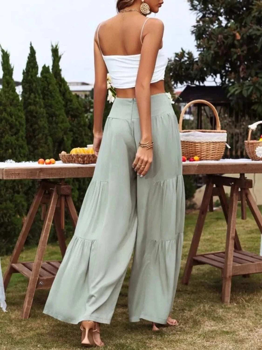 High Waist Wide Leg Pants - Trendsi - Flyclothing LLC