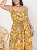 Plus Size Printed V-Neck Maxi Cami Dress - Trendsi - Flyclothing LLC