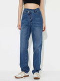 Asymmetric Waist Jeans with Pockets - Trendsi - Flyclothing LLC
