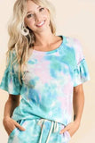BiBi Tie Dye Print Casual Shorts with Twill - Trendsi - Flyclothing LLC