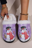 Snowman Round Toe Faux Fur Slippers - Trendsi - Flyclothing LLC