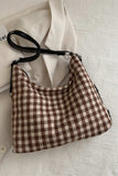 Plaid Adjustable Strap Handbag - Trendsi - Flyclothing LLC